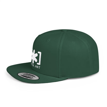 Embroidered Flat Bill Snapback [Mono Logo]